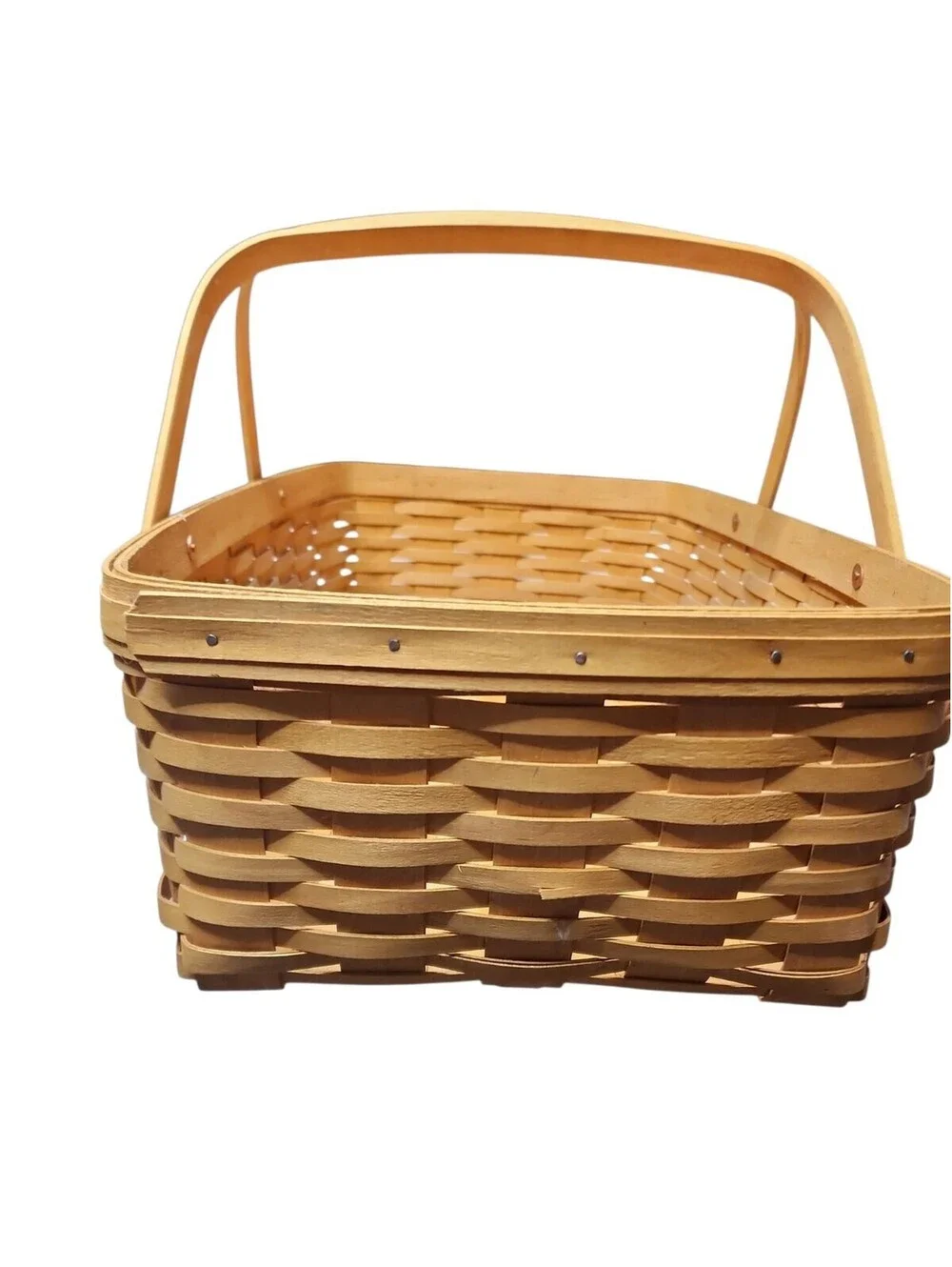 Longaberger 1997 Market Basket Honey Brown with Liner & 2 Swing Handles